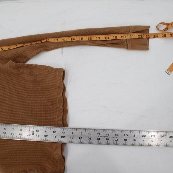 MATE the Label Cropped Thermal Top Womens XS Waffle Knit Long Sleeve Crew crop - Picture 7 of 9